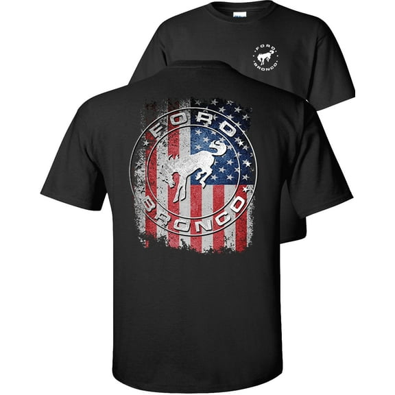 Fair Game Ford Bronco American Flag T-Shirt-Black-4x