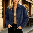 thumbnail image 4 of GUACER Womens Faux Suede Jackets Trendy Button Down Collared Shacket Casual Lightweight Cropped Jackets with Pockets, 4 of 6