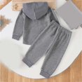 thumbnail image 4 of UAYOTSE Baby Boys Waffle Knit Hoodie Set Striped Patch Pocket Sweatshirt Jogger Pants Fall Winter Wear Size 6-9 Months, 4 of 8