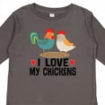 thumbnail image 4 of Inktastic Chicken Farmer I Love My Chickens Boys or Girls Long Sleeve Toddler T-Shirt, 4 of 5