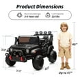 thumbnail image 5 of Hikiddo 2-Seater Ride on Car Truck, 24V 4WD Ride on Toy Electric Car for Kids Boys w/Remote, Bluetooth - Black, 5 of 10
