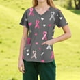 thumbnail image 2 of NAMTYQX Tshirts Shirts for Women Floral Short Sleeve Scrub Shirts for Women Light Gray Size 2XL, 2 of 4
