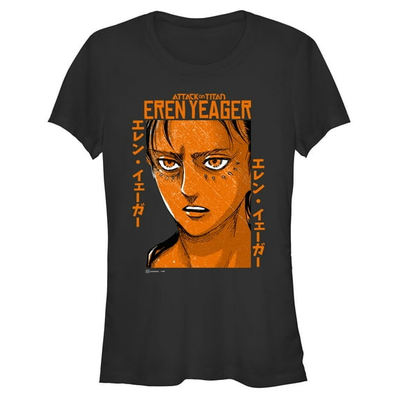 Juniors Attack on Titan Orange Eren Jaeger T Shirt