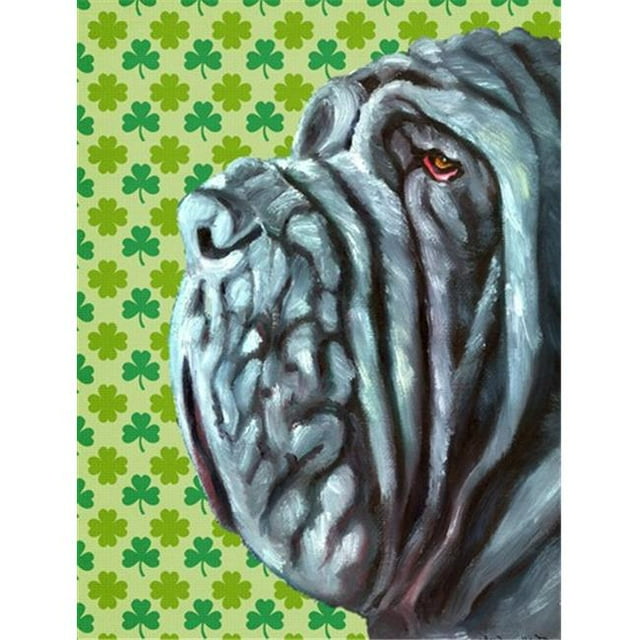 Napolitain Mastiff St. Patricks Jour Trèfle Drapeau Jardin Taille