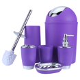 thumbnail image 1 of HERCHR 6Pcs Bathroom Accessory Set, Plastic Household Gift  Set Lotion Bottles, Toothbrush Holder, Tooth Mug, Soap Dish, Toilet Brush, Trash Can, Rubbish Bin, 1 of 9