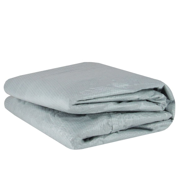Pool Central 19.5' Durable Apertured Oval Pool Cover with Rope Ties - Gray