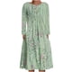 thumbnail image 2 of ICHUANYI Clearance Women's Casual Round Neck Long Sleeve Folding Floral Printed Dresses(Green, XXL) ICHUANYI WER2023081205389, 2 of 5
