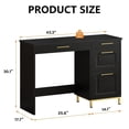 thumbnail image 2 of 4 EVER WINNER 43" Black & Gold Desk with 4 Storage Drawers & Shelves, Luxury Multi-Functional Computer Desk for Home Office, 2 of 7