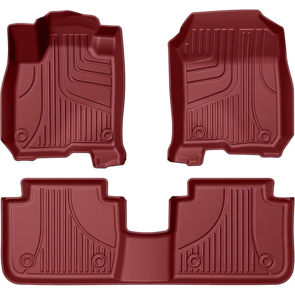 Custom Fit Red All‑Weather Floor Mats for 2023‑2027 Honda HRV Sport/LX/EX-L (Gasoline & Hybrid), Waterproof Car Floor Liners