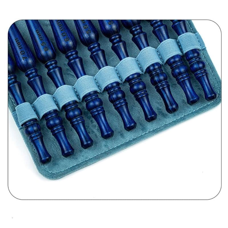 ANXPTIME Traditional Hand Wood Crochet Needle Set With Storage Box