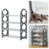 Huayishang Shoe Rack, Kitchen Essentials Clearance Sale 4 Tier Stainless Steel Shoe Rack Easy to Install and Space Saving Shoes Organizer Standing Shoes Rack with Sturdy Frame Shoe