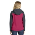 thumbnail image 2 of Port Authority Ladies Hooded Core Soft Shell Jacket-4XL (Dark Fuchsia/ Battleship Grey), 2 of 6