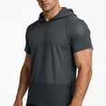 thumbnail image 3 of Maean Mens Sun Protection Hoodie Shirts Short Sleeve Lightweight Quick Dry Hiking Running Athletic Shirt, 3 of 7