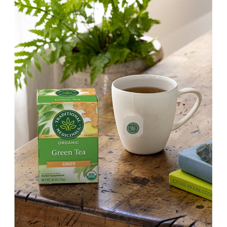Traditional Medicinals, Organic Green Tea Ginger, 16 Count