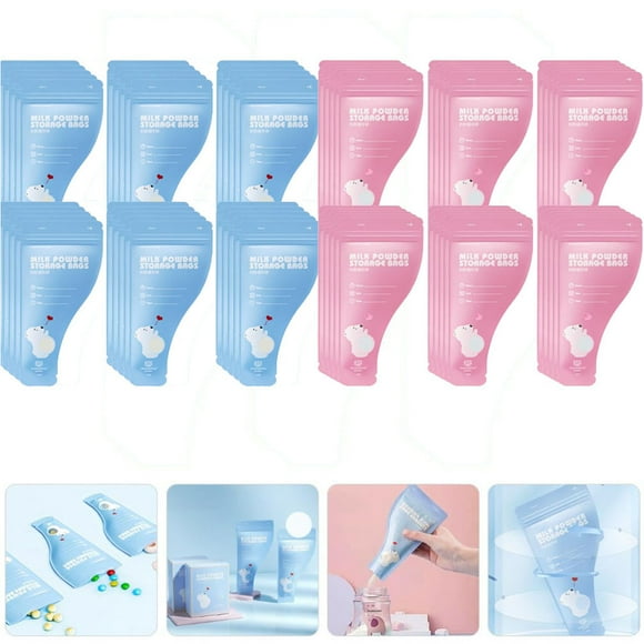 Fiudx Bolsas para Almacenar Leche En Polvo, 30 Bolsas Desechables, Diseño a Prueba de Fugas, Etiquetado de Volumen Práctico, Ideales para Viajes, Compactas y Ligeras, Mantienen La Frescura, Paquete d