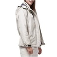 thumbnail image 2 of Lovskoo Women's Rain Jacket Hooded Technical Fleece Lined Casual Waterproof Windbreaker Outdoor Diving Jacket Thick Plush Cotton Jacket Long Sleeve Winter Climbing Jacket White, 2 of 4