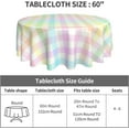 thumbnail image 2 of Easter Buffalo Plaid Check Tablecloth Round 60 Inch Colorful Checked Gingham Decorative Table Cloth Washable Wrinkle Stain-Resistant Polyester Spring Holiday Farmhouse Table Cover For Party Dinner, 2 of 5