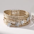 thumbnail image 4 of YYKihy Girl Leather Cuff Bracelet Set Multilayer Wrap Bracelet Star Bracelet Clasp Bracelet For Women, 4 of 7