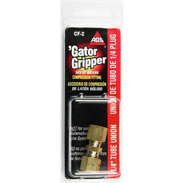American Grease Stick Compression Fitting CF-2 1/4 Inch Tube Size; Brass; 1 Fitting per Card