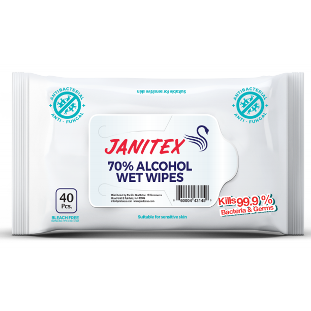 Janitex 70 Alcohol Wet Wipes (40 Sheets/Softpack)
