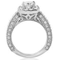 thumbnail image 3 of Pompeii 2 1/2ct Vintage Cushion Halo Diamond Engagement Ring Pave White Gold, 3 of 4