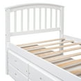 thumbnail image 6 of [Luckynote]Twin Size Platform Storage Bed Solid Wood Bed with 6 Drawers,White, 6 of 9