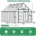 thumbnail image 6 of JULY'S SONG 16'x10' Outdoor Greenhouse Kit, Polycarbonate Green House for Outside w/Vent Window, Aluminum Heavy Duty Green Houses with Reinforce Connector, Lockable Walk In Greenhouses for Patio, 6 of 11