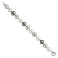 thumbnail image 2 of Sterling Silver 12-13mm Multi-color Shell Bead Bracelet, 2 of 4