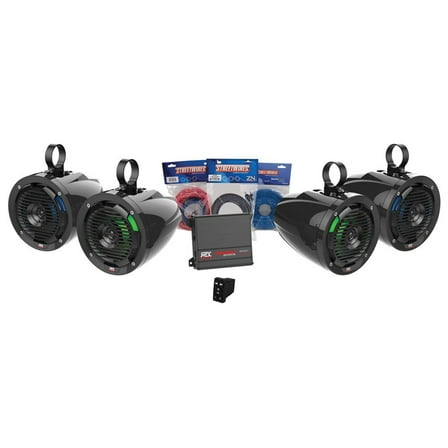 MTX UNI-2-ADDON UTV Amplifier (4) 6.5" Roll Cage Speakers Bluetooth Controller