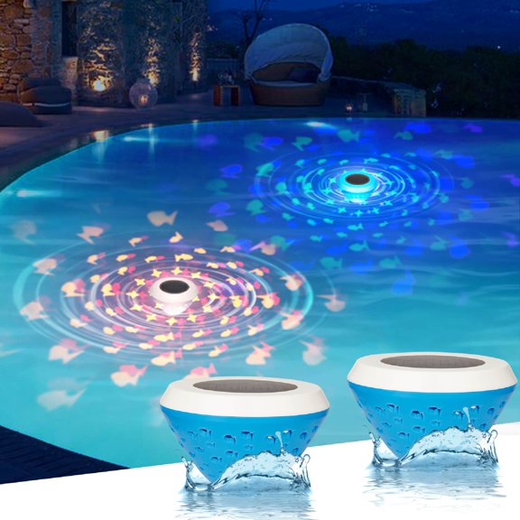 Zisupridco 2PCS Swimming Floating Pool Lights, Fish Pattern Color Changing Pool Light That Float, Glow Hot Bath Tub Kids Toy LED Light Up Decor