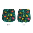 thumbnail image 3 of Rateoe Colorful Dinosaurs Printed 2 in 1 Women's Workout Shorts for Athletic Gym Running Shorts with Phone Pockets-XX-Large, 3 of 7
