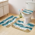 thumbnail image 4 of Summer Bathroom Rugs Set Life Is Better At The Beach Beach Ocean Non Slip Absorbent Soft Bath Mats 3 Piece Set with Bathroom Rug, U-Shaped Floor Mat, Toilet Seat Cover Large Size, 4 of 9