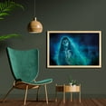 thumbnail image 2 of Halloween Wall Art with Frame, Gothic Dark Backdrop a Dead Ghost Skull Haunted Horror Themed Digital Art, Printed Fabric Poster for Bathroom Living Room, 35" x 23", Blue, by Ambesonne, 2 of 2