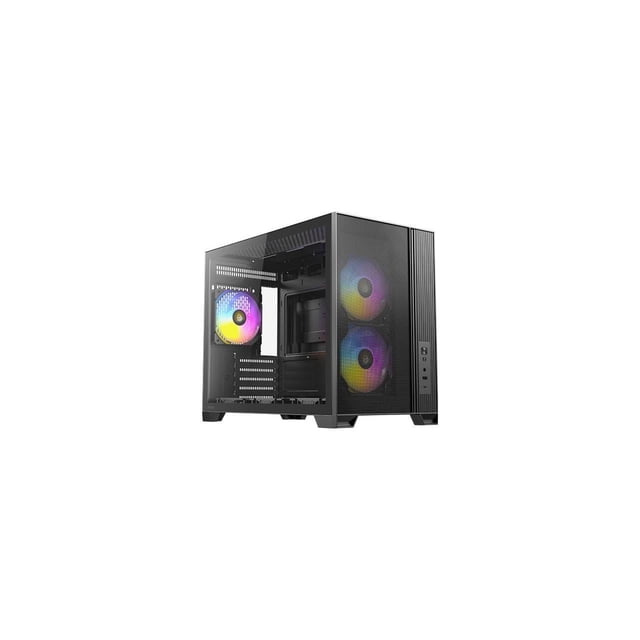 Antec FLUX M, 6 PWM Fans Included, F-LUX Platform, Front PSU Chamber, Vertical Airflow Design, 360mm Top Radiator Support, Type-C 3.2 Gen 2, Compact MicroATX PC Case