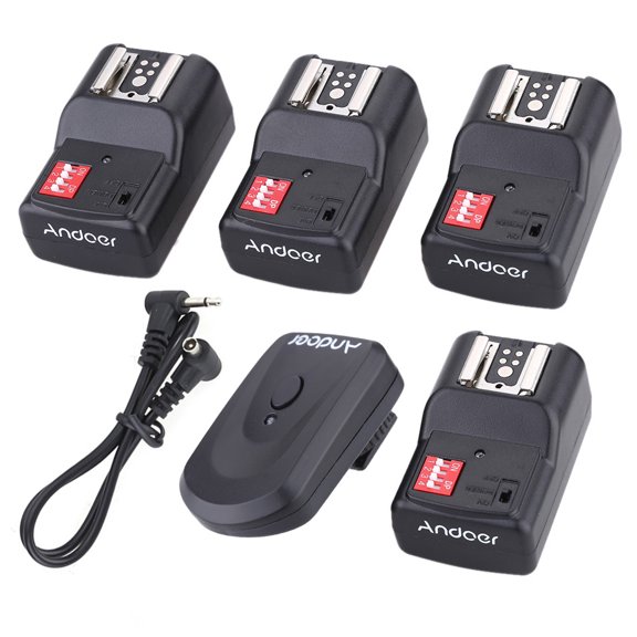 Andoer Flash Trigger,Sunpak Vivitar 1 Sync 4 Receivers Pentax Sunpak 4 S Channel Wireless Remote Pentax Olympus Sunpak 16 Channel Set 1 Channel Speedlite Pentax Vivitar Sync Compatible