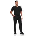 thumbnail image 3 of Hey Scrubs Set Men Stretch V-Neck Scrub Top and Six Pocket Tapered Pant Bundle, Elastic Waistband Scrubs for Men, 3 of 4