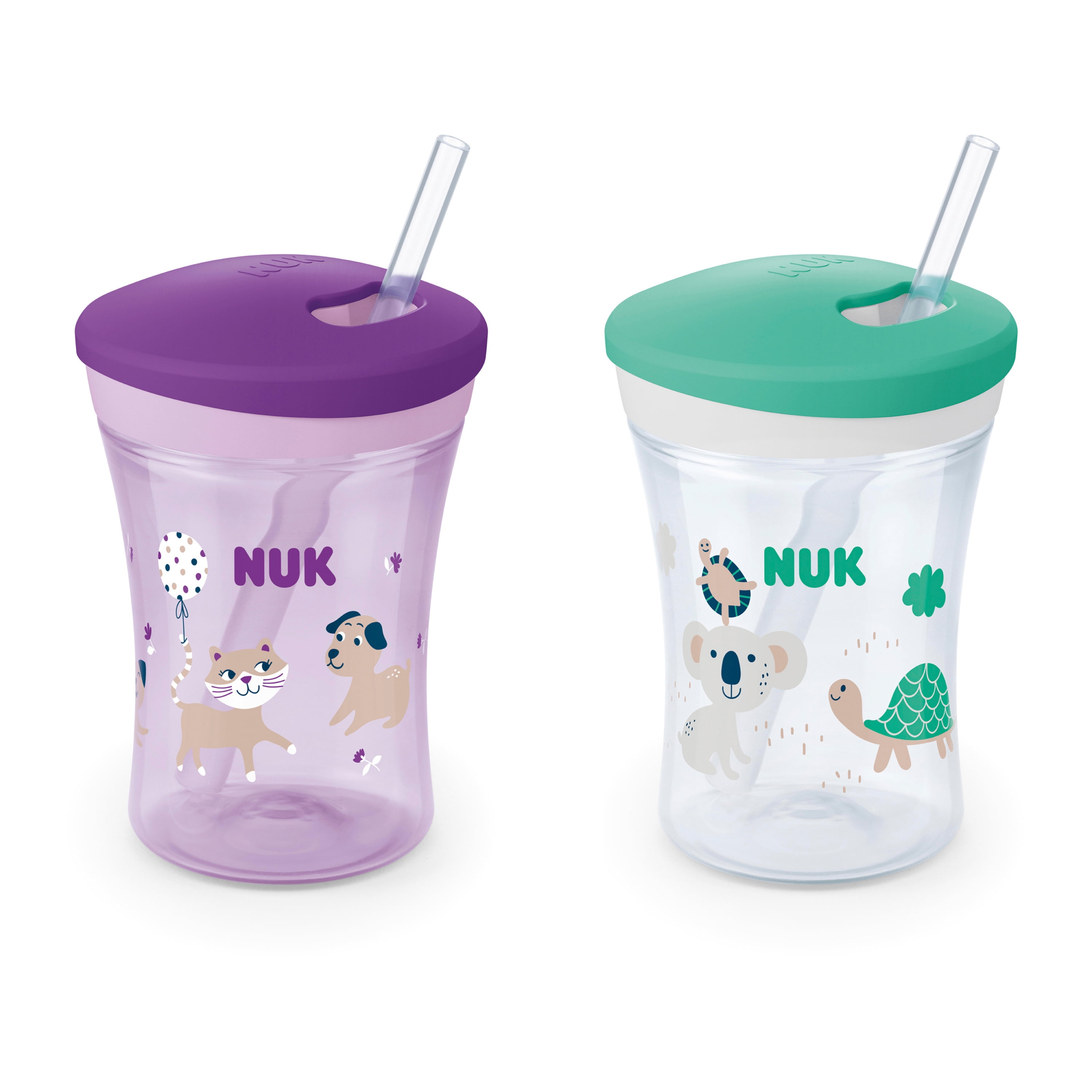 NUK Action Toddler Cup 12 Months Twist Close Soft Drinking Straw Leak proof! 