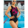 thumbnail image 5 of Attraco Women's One-piece Sports Swimsuit Color Block Water Aerobic Swimwear Bathing Suit, 5 of 7