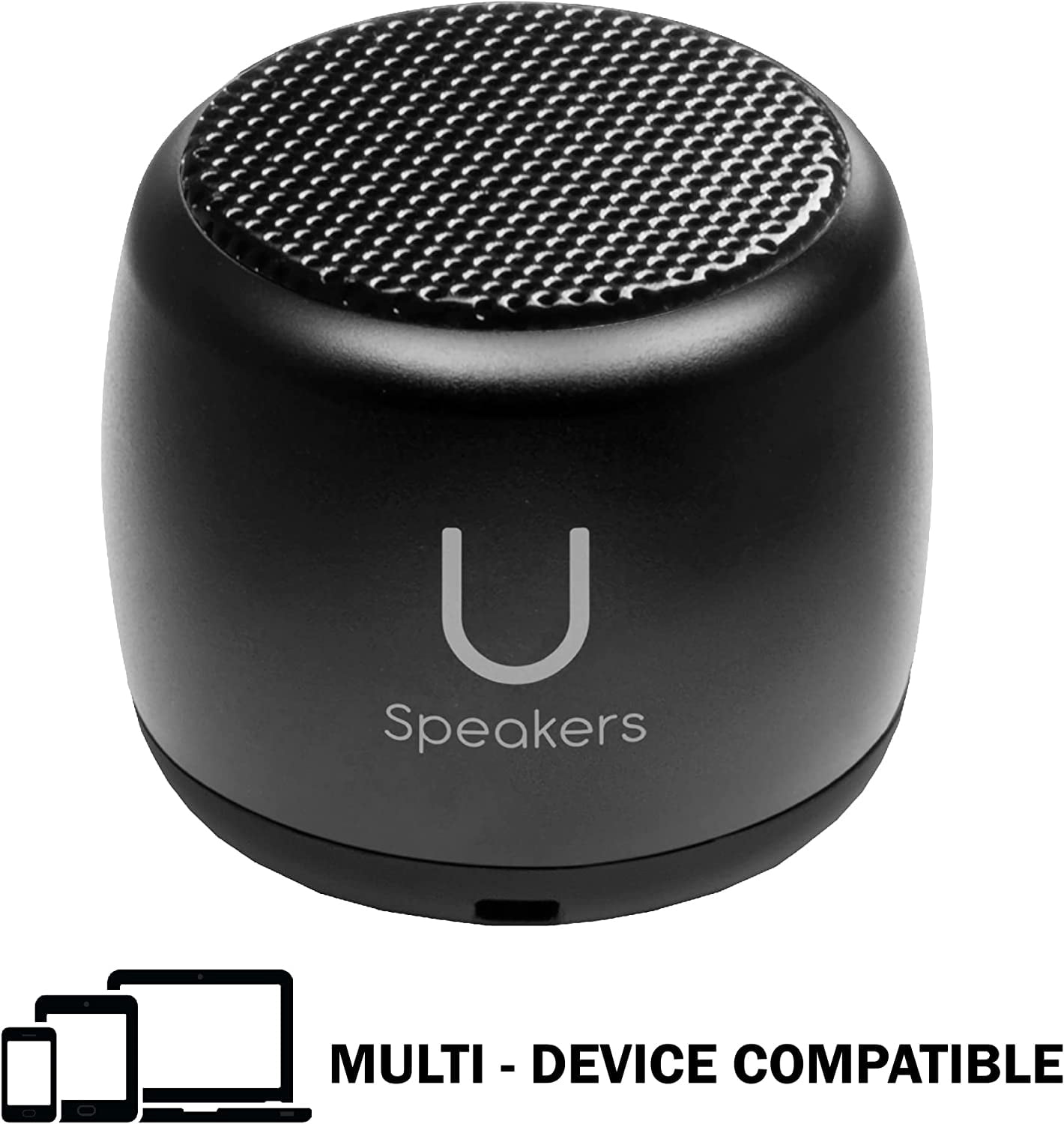 Fashionit U Speakers Micro Portable Wireless Bluetooth Speaker with Built-In Microphone & Selfie Remote Control - Ideal for Travel, Home, & Office – Black