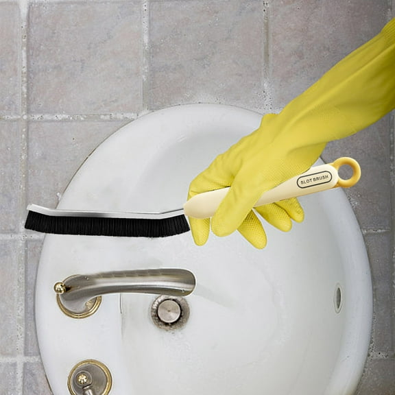 Multifunctional Hard Bathroom Cleaning Brush - Fine-Tip Scrub Brush for Sink Window Tile Grout, Heavy-Duty Cleaner Brush for Household Cleaning Supplies
