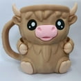 thumbnail image 5 of Highland Cow Ice Pint Holder, Ice Cream Pint Sleeves Cover with Handle, Cute Animal Ices Creams Cooler Container Leak Proof Popsicle Cozy Beer Can Cup, Highland Cow Lover Gifts, Light Brown, 5 of 6