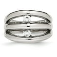 thumbnail image 4 of Chisel Stainless Steel Polished CZ Ring, 4 of 8