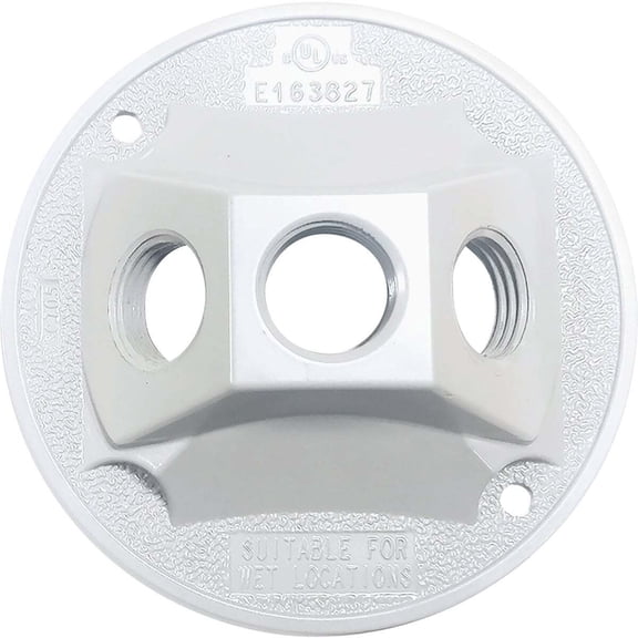 Southwire 3-Hole Round Aluminum White Weatherproof Cover WRC350W-UPC