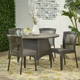 thumbnail image 2 of GDF Studio Holmes Outdoor Wicker 5 Piece Dining Set, Multibrown, 2 of 14