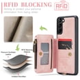 thumbnail image 2 of TECH CIRCLE Wallet Case for Samsung Galaxy S23 5G,Double Magnetic Clasp Zipper Purse PU Leather Wallet Case with Credit Card Slot Holder Wrist Strap Flip Cover for Samsung Galaxy S23 6.1" 2023,Pink, 2 of 8