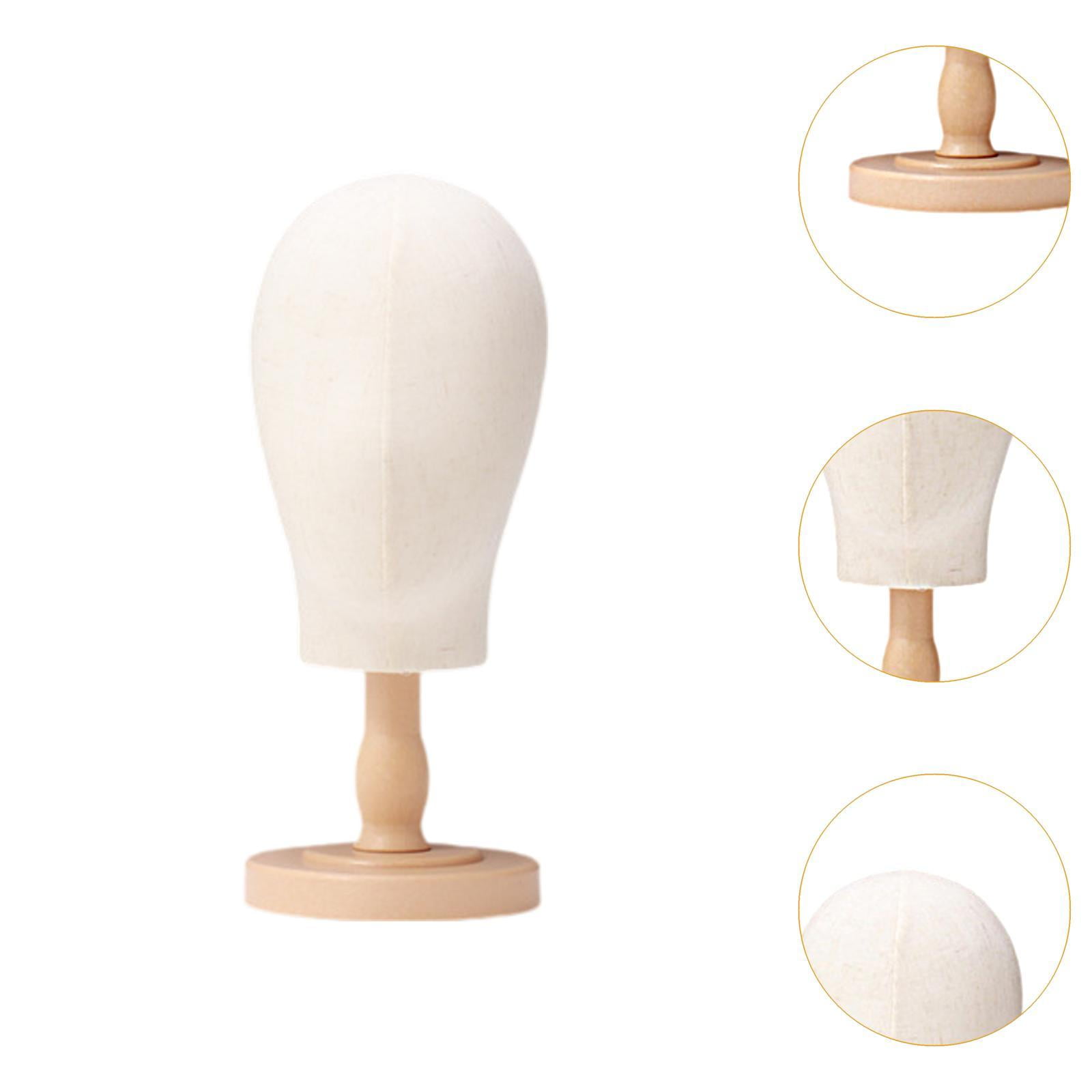 Serenable Mannequin Head Multifunctional Hat Rack Standing Stand for Cap Salon Wood Color short