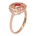 thumbnail image 2 of 10k Rose Gold Vintage Style Genuine Round Ruby and Diamond Accent Ring, 2 of 5