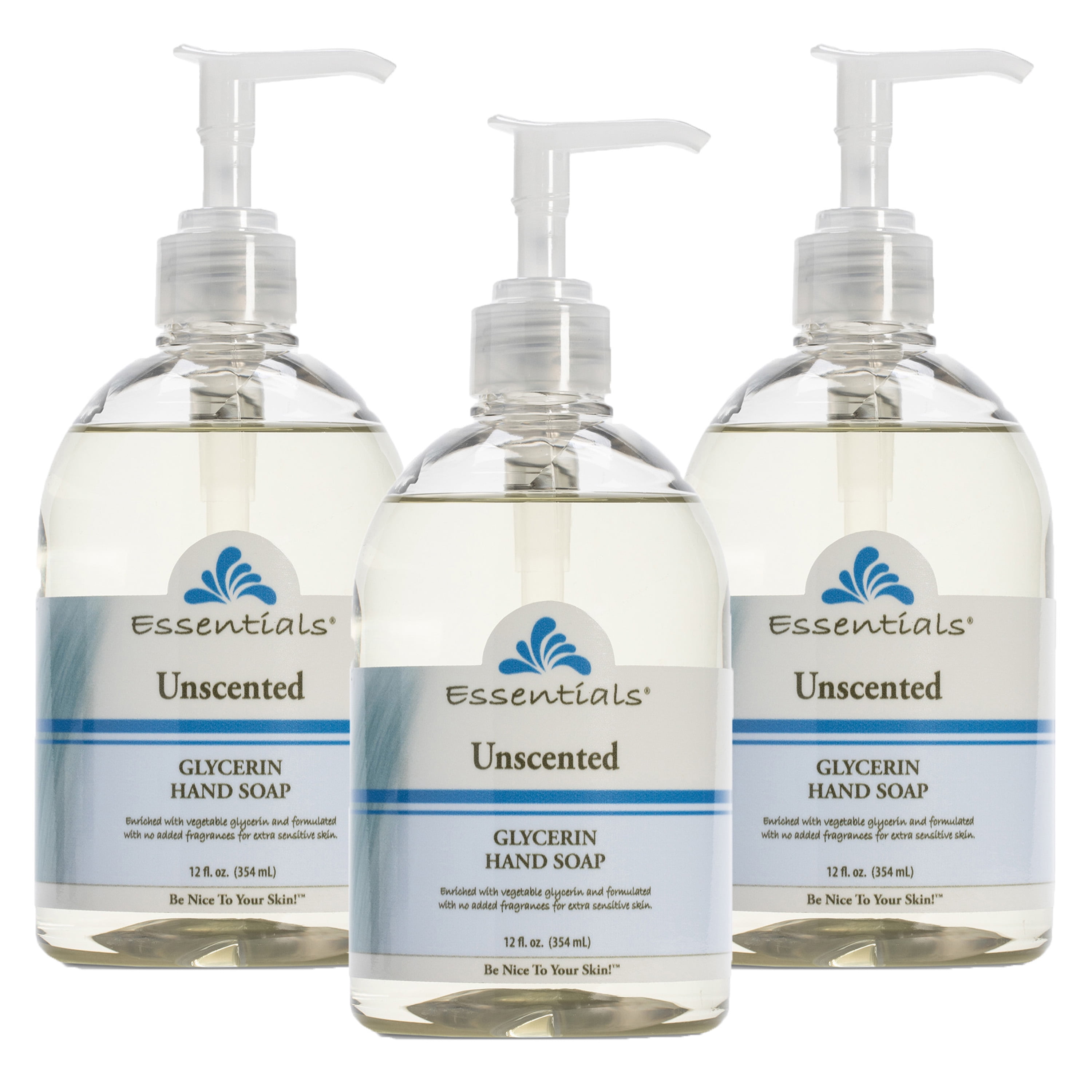 Essentials by Clearly Natural Glycerin Liquid Hand Soap, Unscented, 12