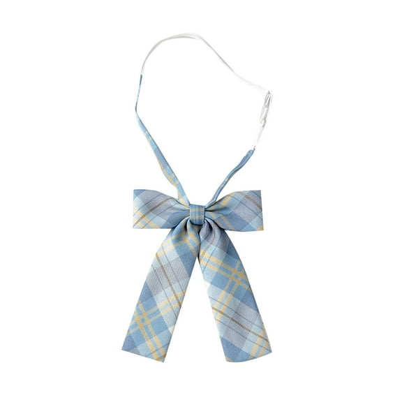 ZACPNCV Kids Plaid Bow Ties Elastic Pretied Colorful Bow Tie for Uniform Blue Free Size