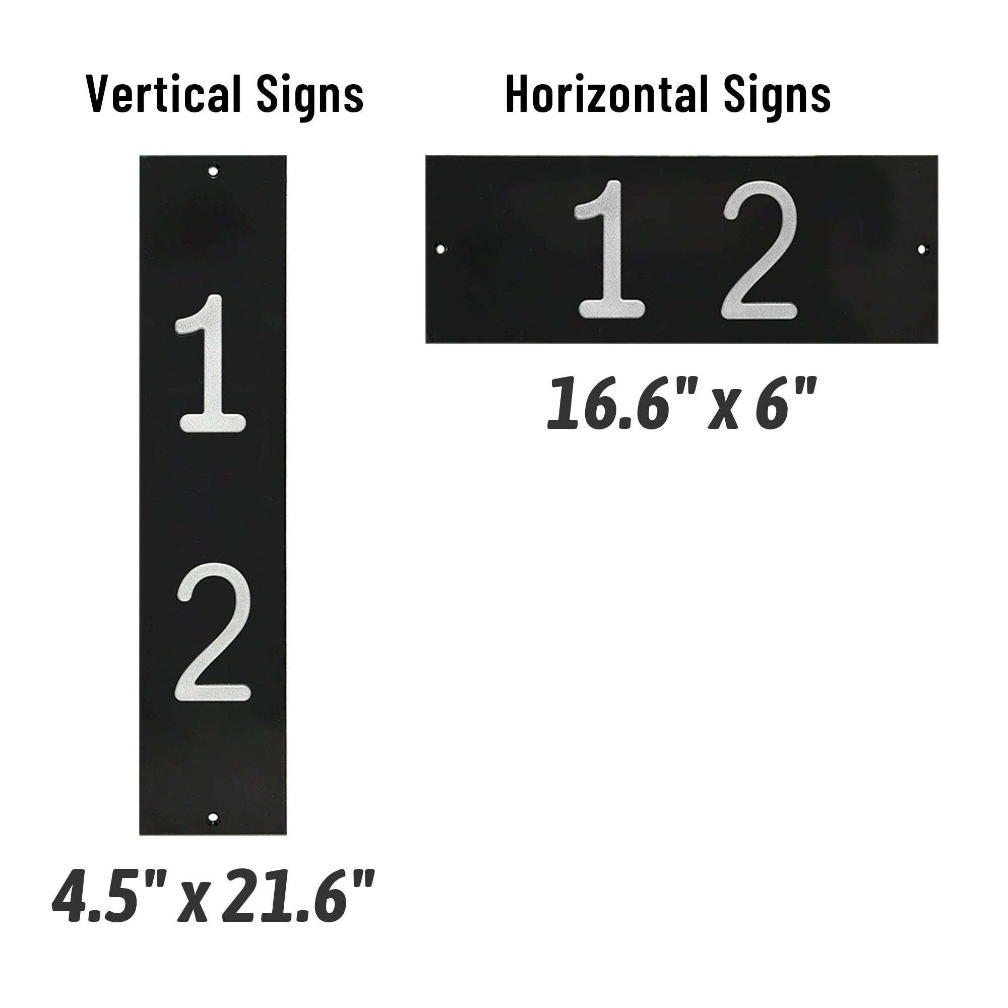 ShadeMart Personalized Flush Mount House Numbers Address Street Sign Plaque in Vertical/Horizontal, Aluminum Modern Front Door Sign - Made In USA (Custom Plate & Fonts Colors/Numbers)